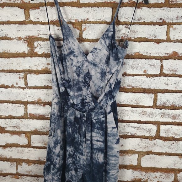 Ginger G Other - Ginger G Tie Dye ROMPER Blue & White Sz M